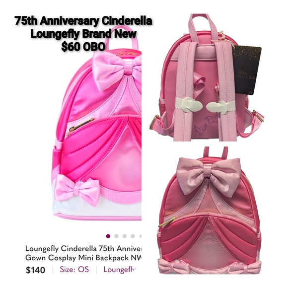 Loungefly Pink Cinderella Cosplay Mini Bag - Picture 1 of 1